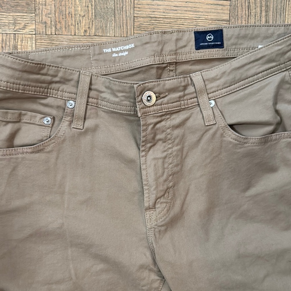 Brown Slim Straight Pants